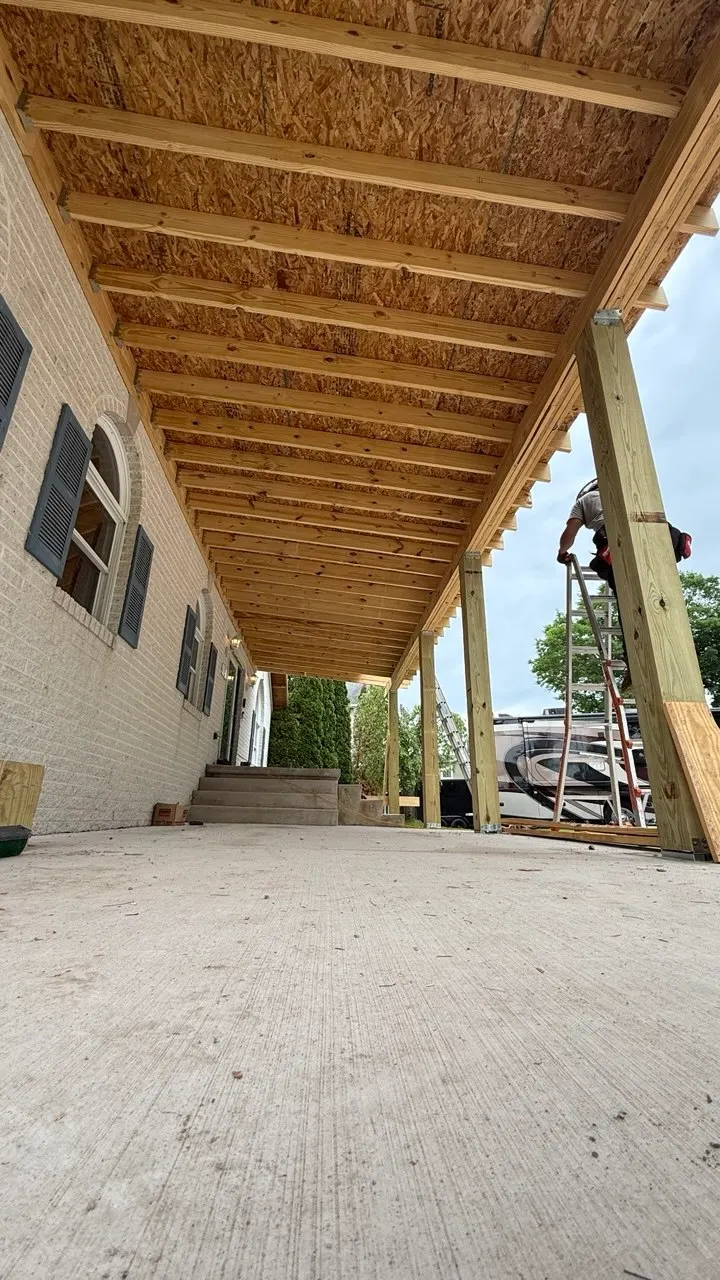 Front porch rebuild in progress