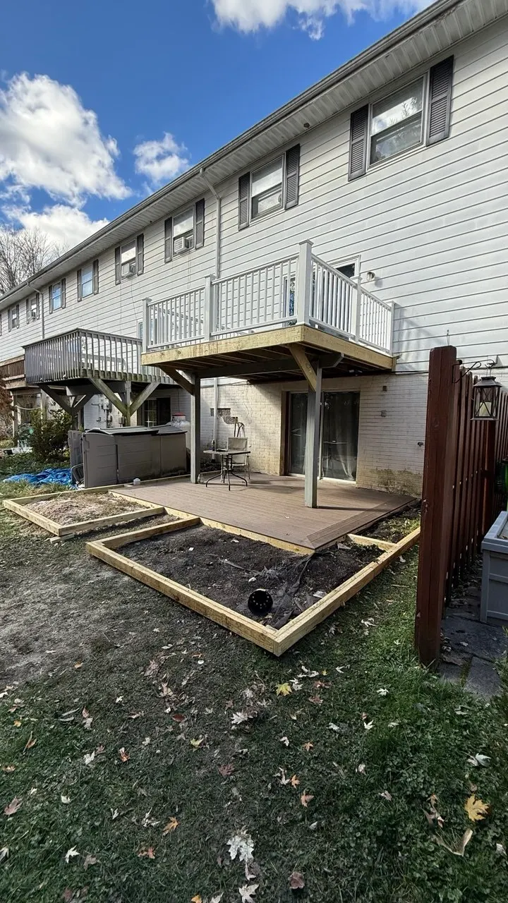 Deck boards and railing install