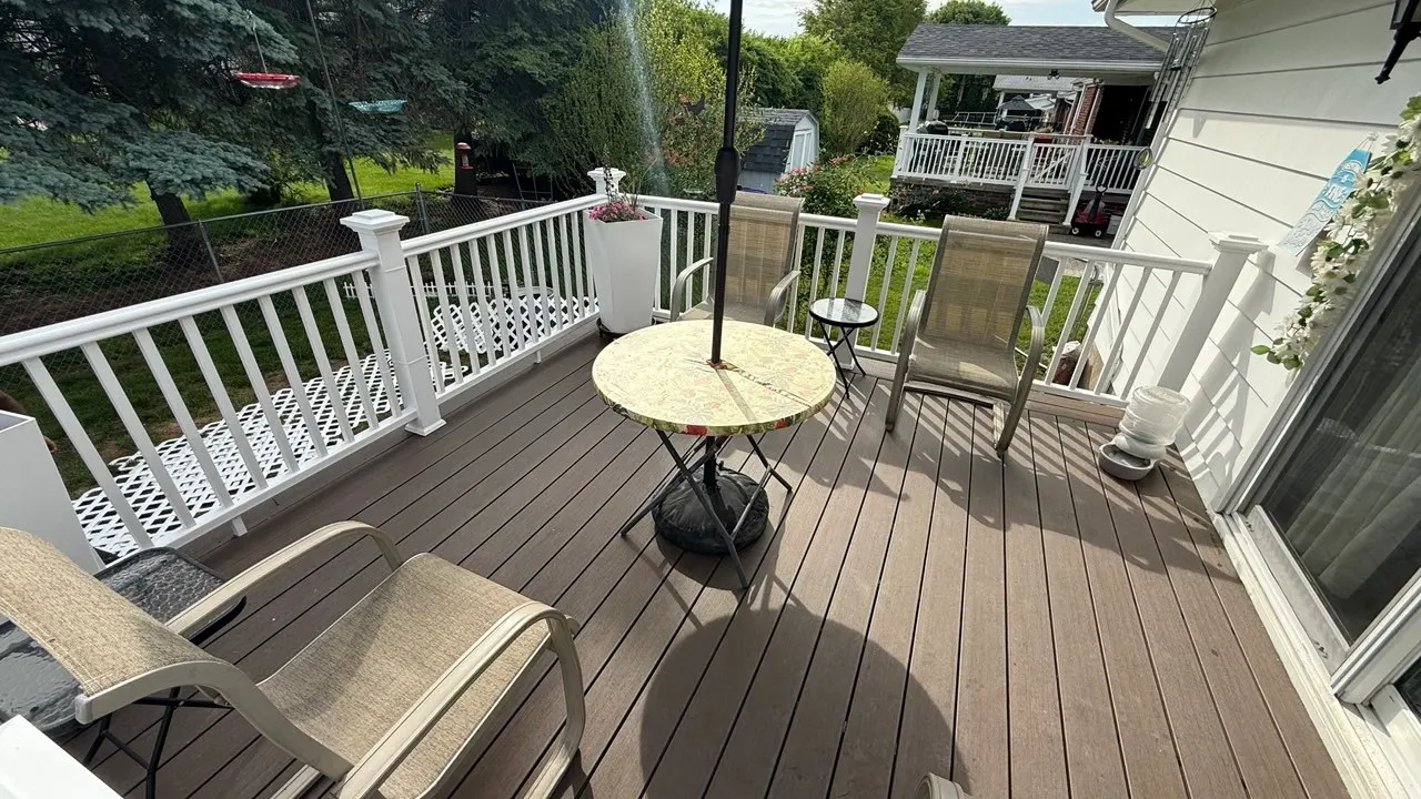 Backyard deck framing and railing